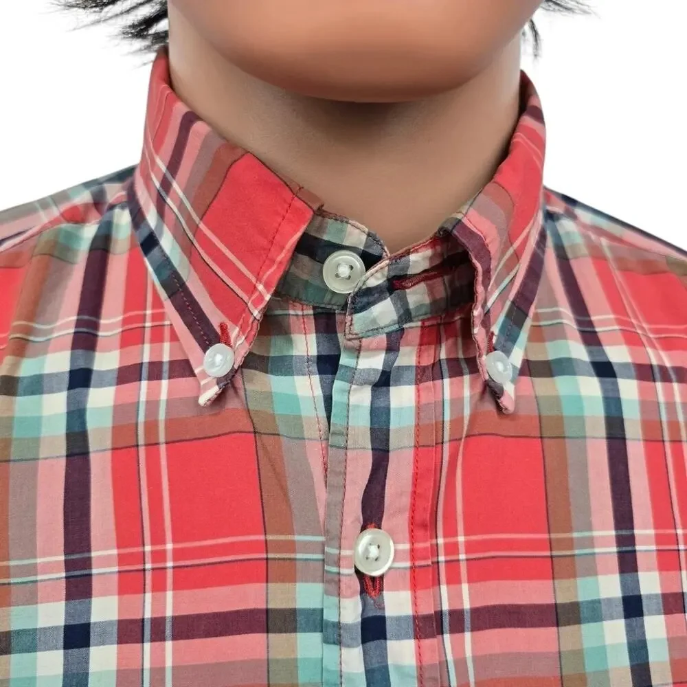 J. Crew Lightweight Shirt Men S Red Plaid Check Button down Long Sleeve